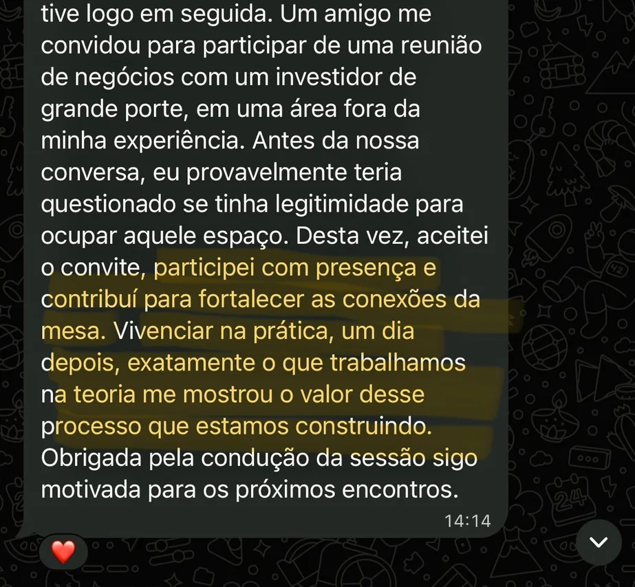 Depoimento sobre presença em reunião estratégica com investidor