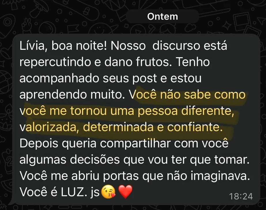 Depoimento sobre valorização profissional e confiança para decisões executivas